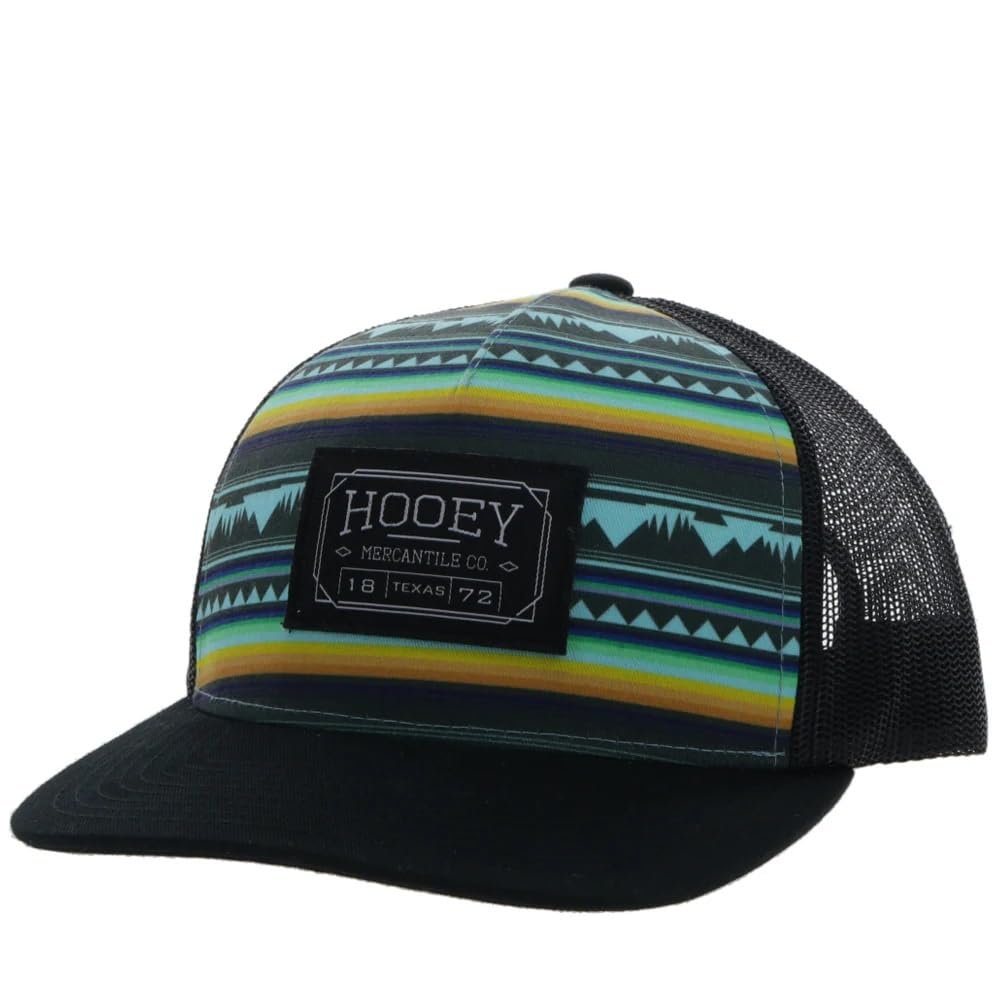 HOOEY Youth Doc Aztec Turquoise Black Snapback Hat Front Angle View