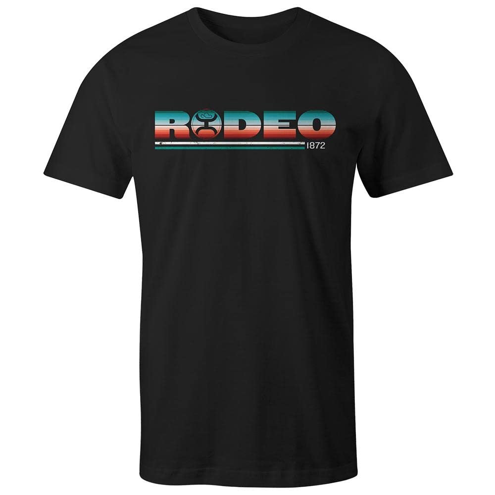 HOOEY Youth Serape Rodeo T-Shirt Black Western Graphic Tee for Boys and Girls Front View