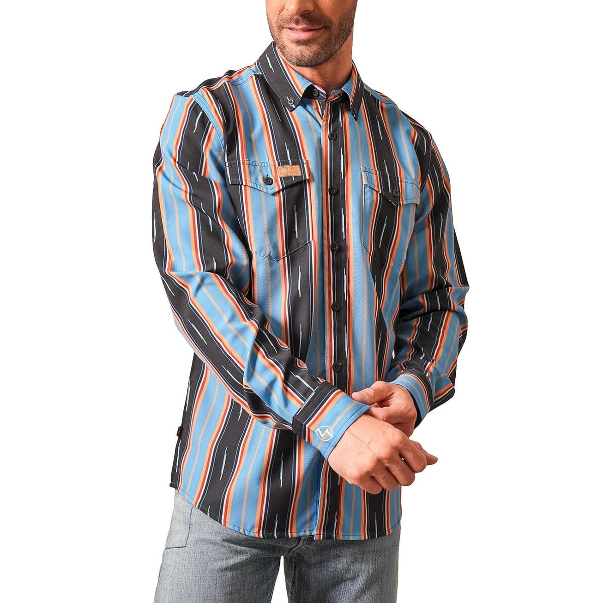 Kimes Ranch Hickory men's long sleeve stretch Western shirt