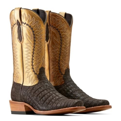 
                  
                    Ariat Brushed Chocolate Caiman Belly Washed Gold Futurity Finalist Men's Cowboy Boot
                  
                