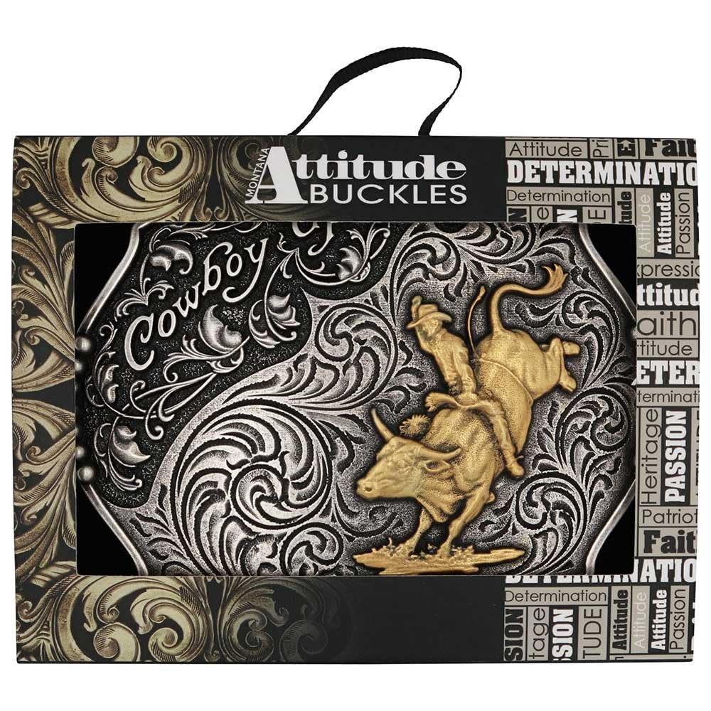 
                  
                    Montana Silversmiths Men's Cowboy Up Bull Rider Buckle in Attitude Packaging
                  
                