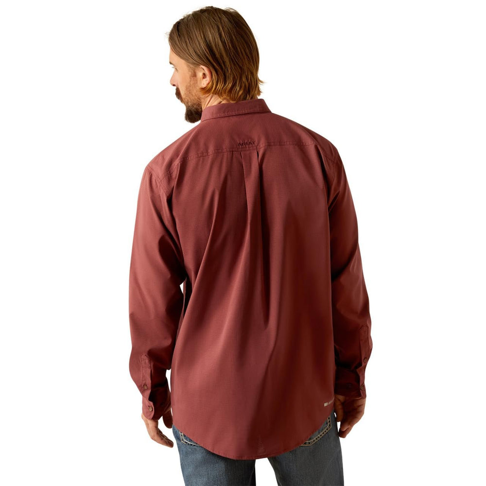
                  
                    Back of Ariat Men's 360 Airflow Classic Fit Shirt in Red Mahogany
                  
                