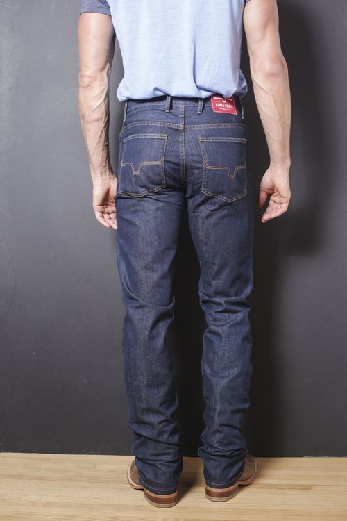 
                  
                    Back Man Wearing Kimes Ranch Cal Blue Men's Straight Fit Jeans
                  
                