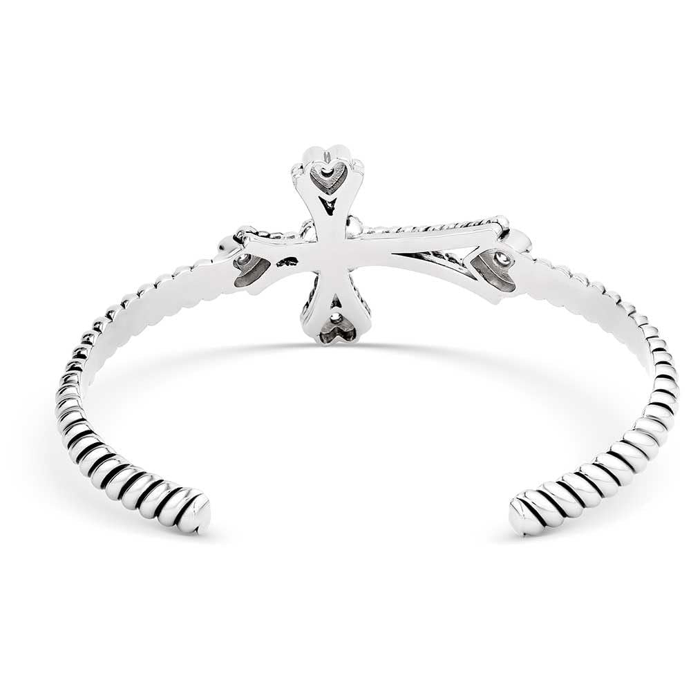 Back of Montana Silversmiths Women's Faith in my Heart Cross Bracelet