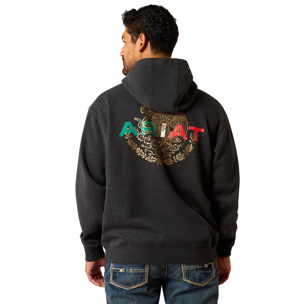 Back of Ariat Men's Mexico Flag Lockup Hoodie