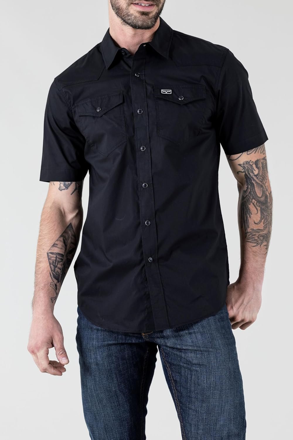 Kimes Ranch Men's Rio Short Sleeve Dress Shirt in Black