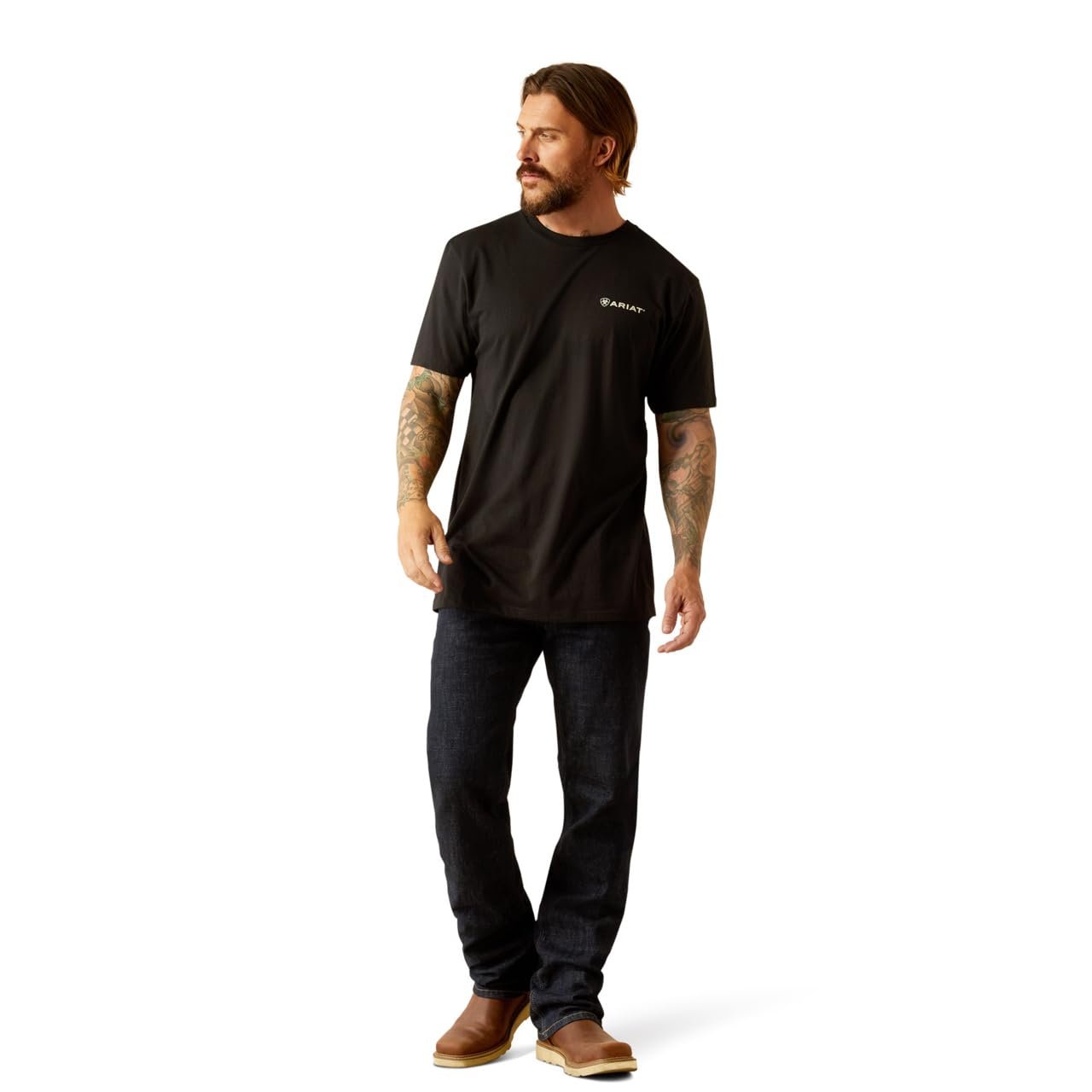 Man Wearing Ariat Men's Big Sky Freedom T-Shirt