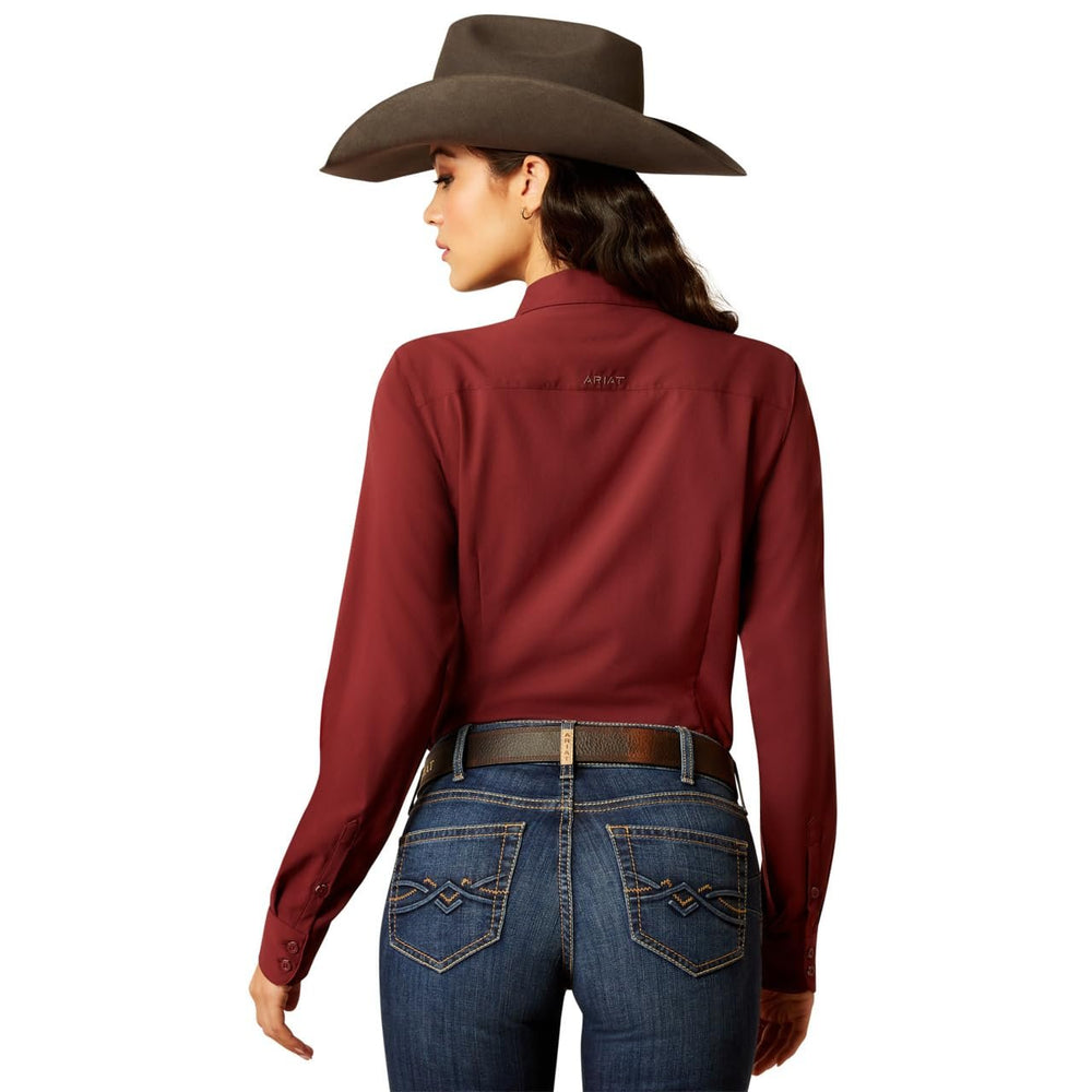 
                  
                    Back of Ariat Women's Team Kirby Stretch Shirt in Tawny Port
                  
                