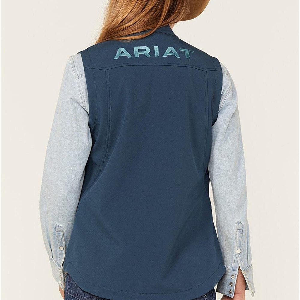 
                  
                    Back of Ariat Women's New Team Softshell Vest in Petroleum
                  
                