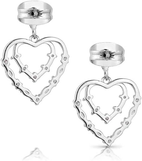 Back of Montana Silversmiths Women's Heart Grows Crystal Earrings