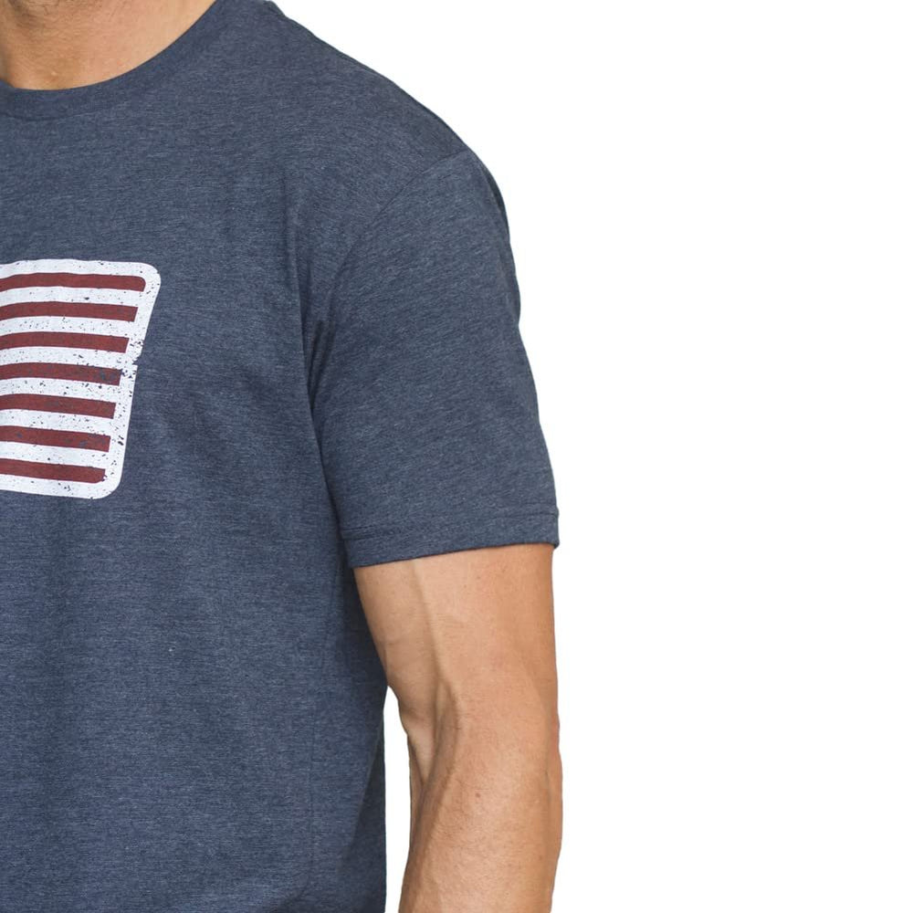 
                  
                    Sleeve of Kimes Ranch Men's American Trucker Short Sleeve T-Shirt, Midnight Navy
                  
                