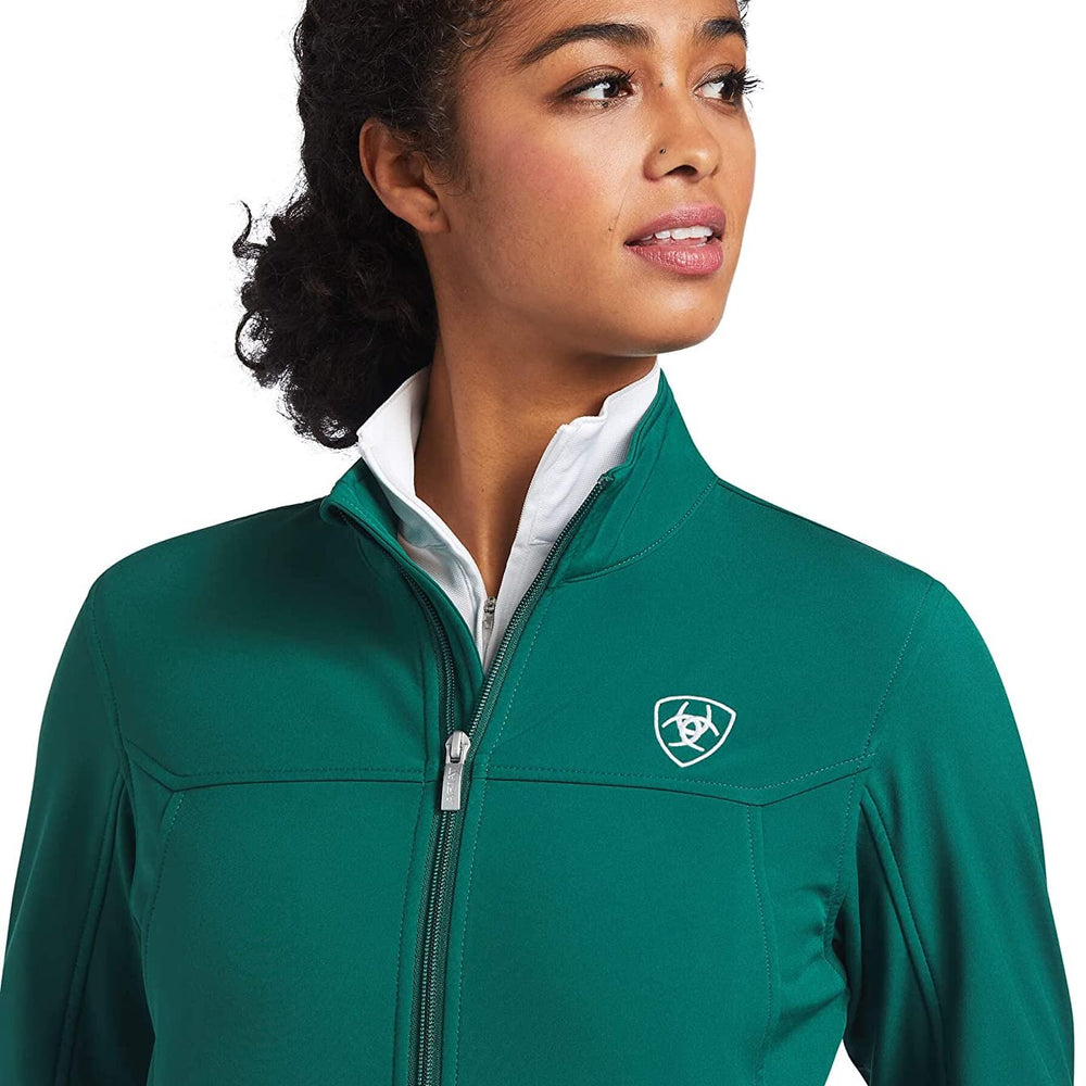 
                  
                    Close-up of Ariat Women's Classic Team Softshell MEXICO Jacket in Verde
                  
                