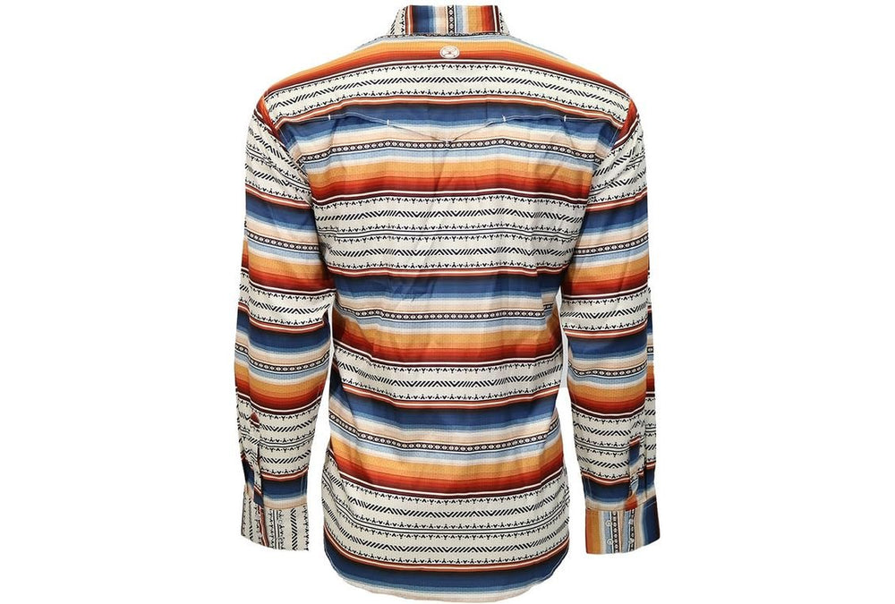 
                  
                    Back of HOOEY Men's Sol Long Sleeve Pearl Snap Shirt Serape
                  
                
