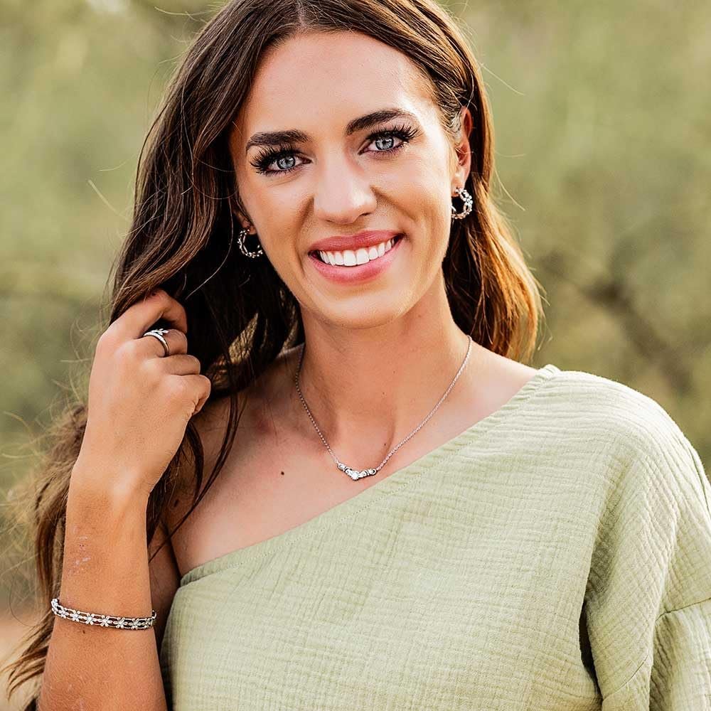 Woman Wearing Montana Silversmiths Women's Crazy Daisies Earrings