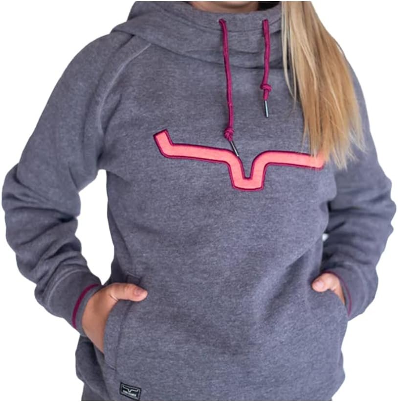 
                  
                    Close-up of Kimes Ranch Women's Two Scoops Hoodie in Charcoal
                  
                