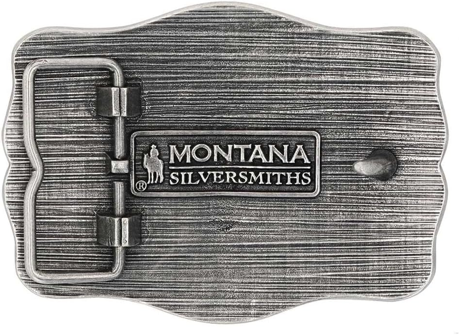 Back of Montana Silversmiths Men's Ropin’ Ready Longhorn Attitude Buckle
