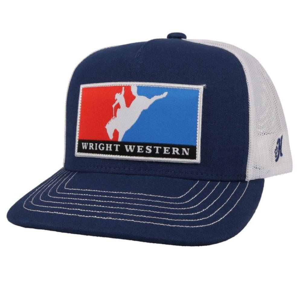 Hooey Men's Wright Brothers 5-Panel Trucker Cap in Navy/White