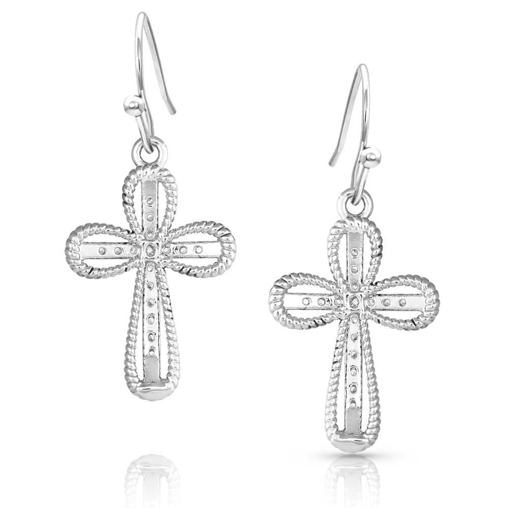
                  
                    Back of Montana Silversmiths Women's Expressive Faith Crystal Cross Earrings
                  
                