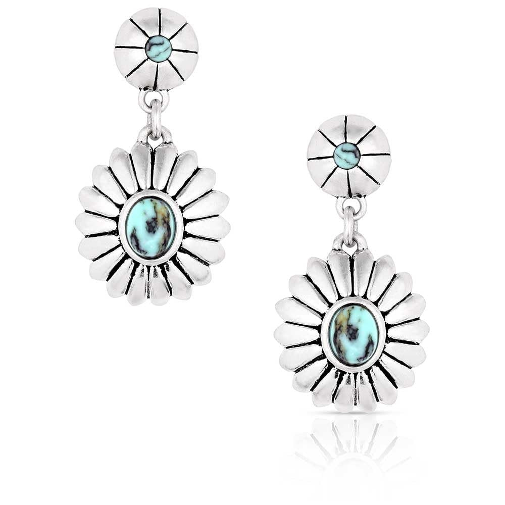 Montana Silversmiths Women's Heyday Blossom Turquoise Earrings