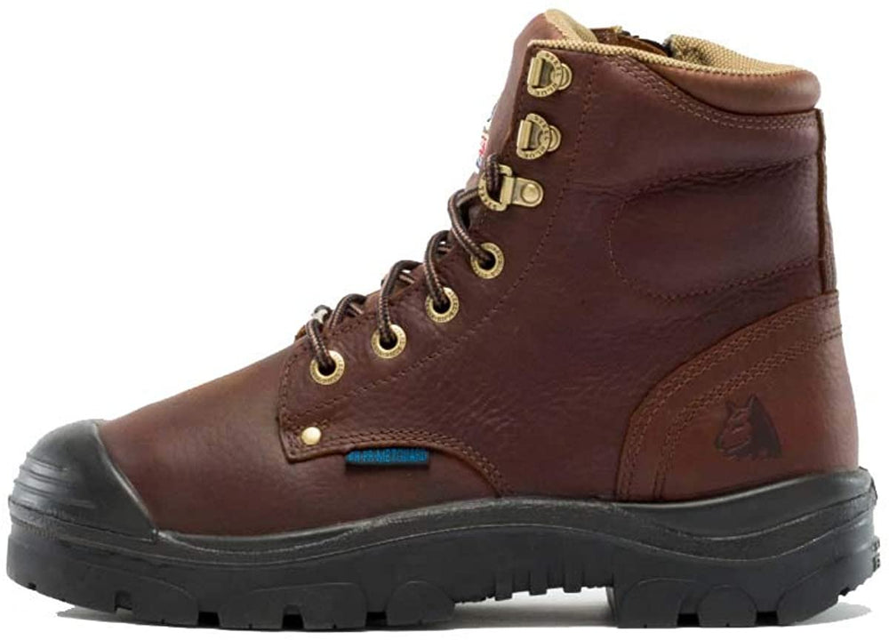 
                  
                    Side of Steel Blue Argyle Zip: Met / PR Midsole / Bump Cap Work Boot in Oak
                  
                