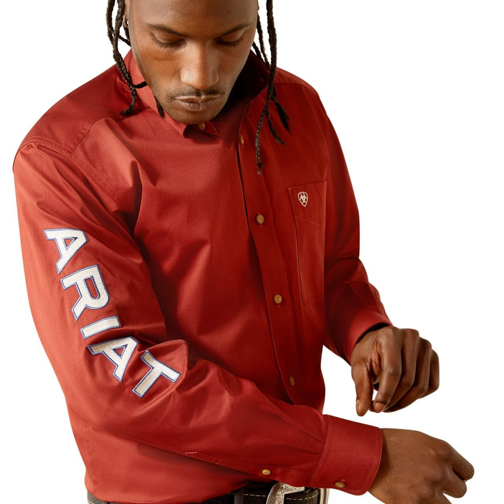 
                  
                    Sleeve Logo on Ariat Men's Team Logo Twill Classic Fit Shirt
                  
                