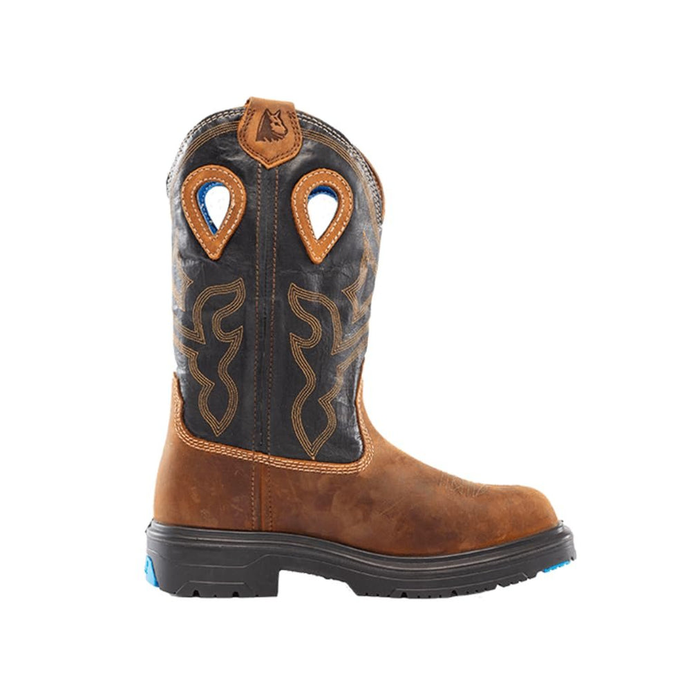 
                  
                    Side of Steel Blue - Blue Heeler Met Safety Boot in Brown/Black
                  
                