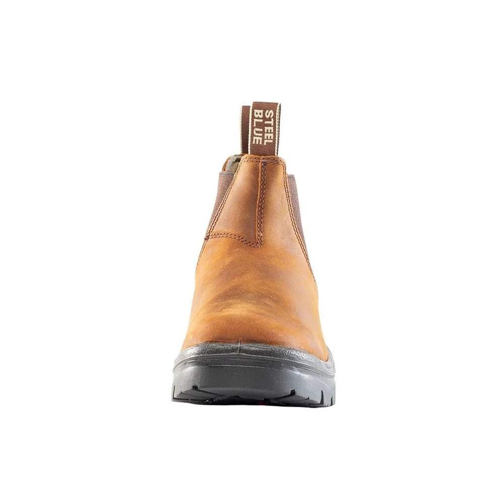 
                  
                    Front of Steel Blue Hobart: Soft Toe Work Boot in Brown
                  
                
