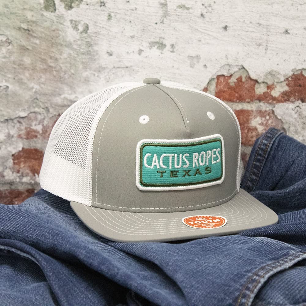 
                  
                    Hooey Youth Grey/White Snapback Hat on denim
                  
                