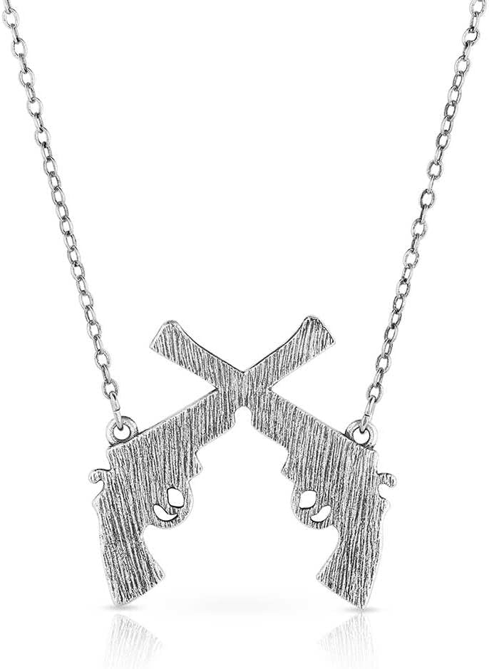 
                  
                    Back of Montana Silversmiths Crossed Pistols Pendant Necklace
                  
                
