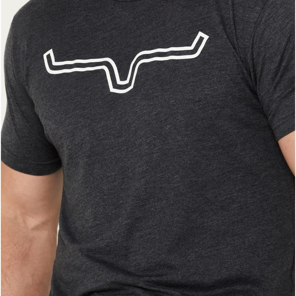 
                  
                    Close-up of Kimes Ranch Men's Outlier T-Shirt in Charcoal
                  
                