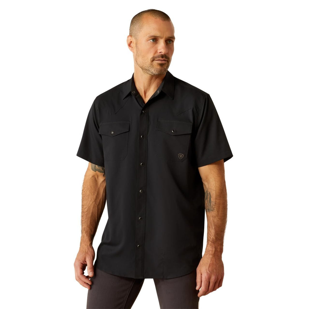 Ariat Men's VentTEK Western Fitted Shirt in Black