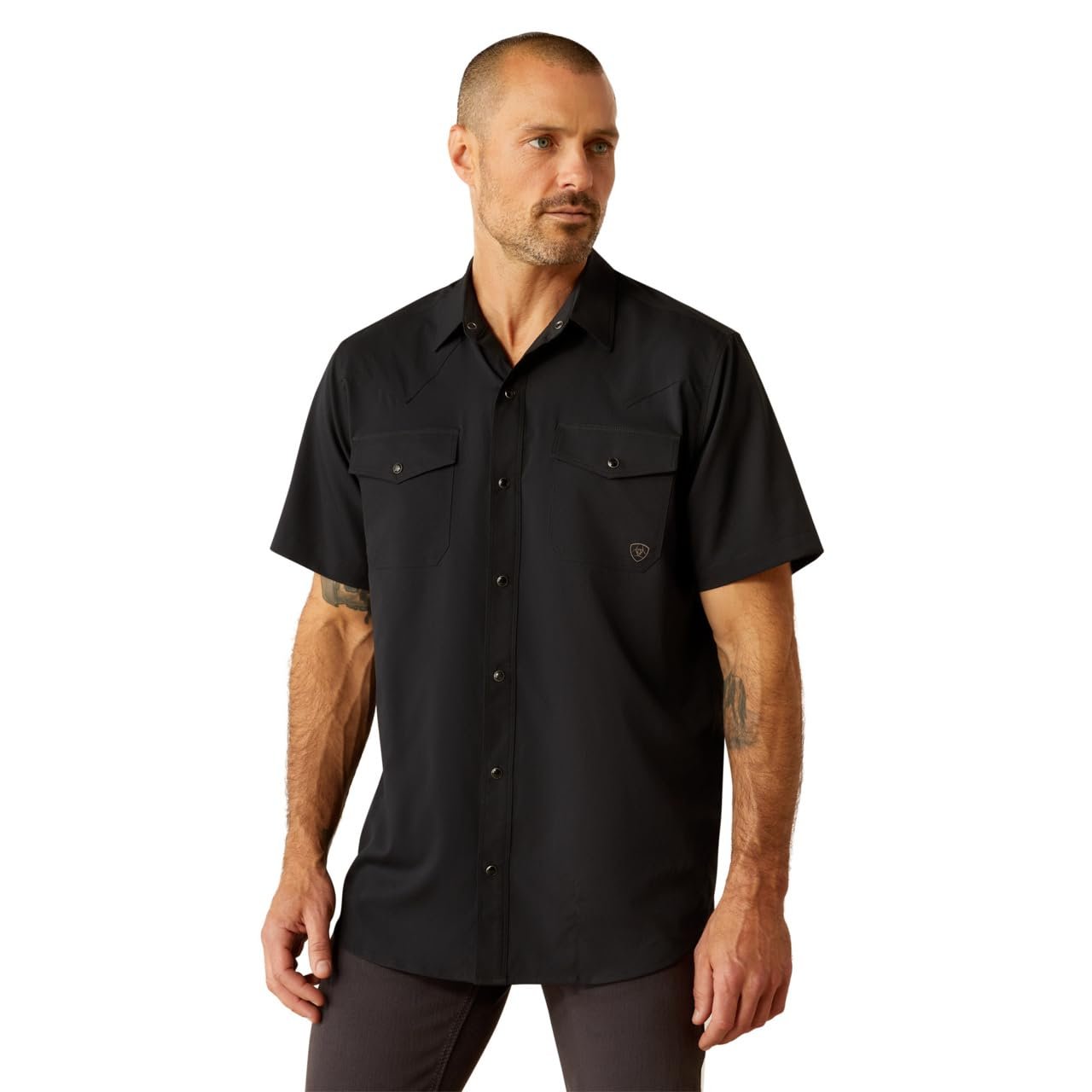 Ariat Men's VentTEK Western Fitted Shirt in Black