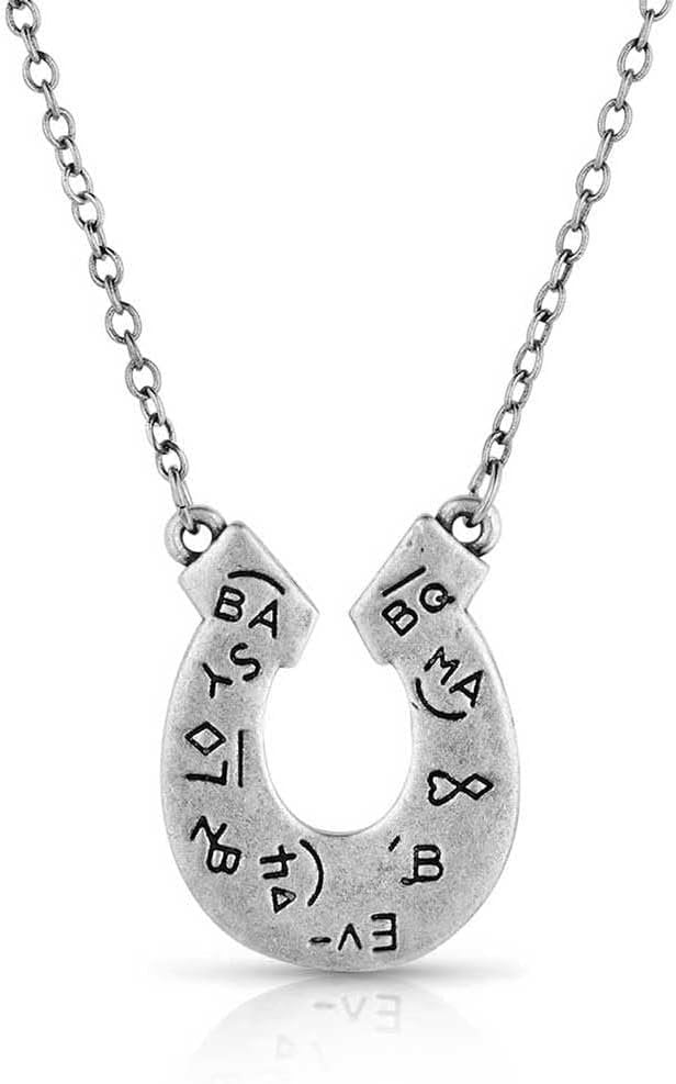 
                  
                    Back of Montana Silversmiths Women's Inner Light Turquoise Horseshoe Necklace
                  
                