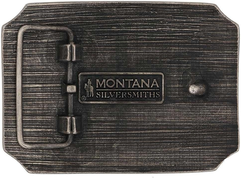 
                  
                    Back of Montana Silversmiths Men's DB Bustin' Broncs & Honky Tonks Buckle
                  
                