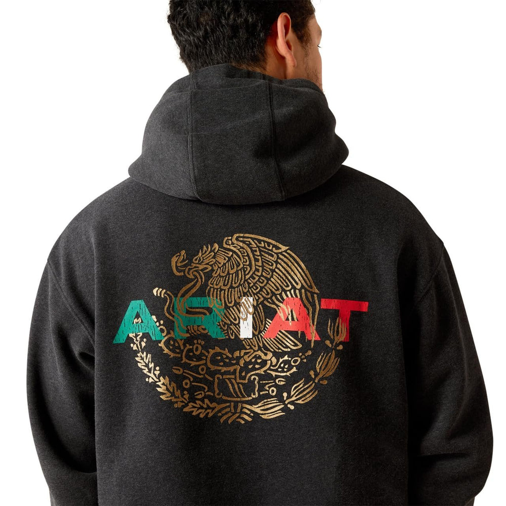 
                  
                    Close-up of Logo on Ariat Men's Mexico Flag Lockup Hoodie
                  
                