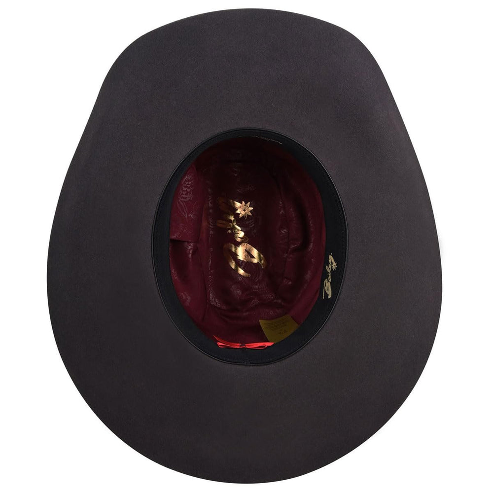 
                  
                    Interior of Bailey McQ 4X Western Hat in Charcoal, Showing Lining
                  
                