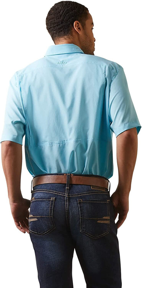 
                  
                    Back of Ariat Men's VentTEK Classic Fit Shirt in Cenote Aqua
                  
                