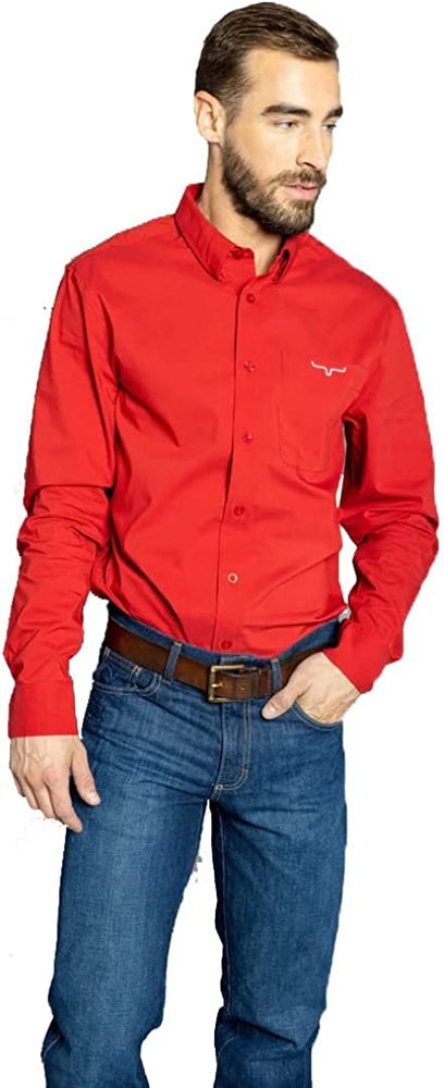 
                  
                    Kimes Ranch Men's KR Team Dress Shirt in Red
                  
                