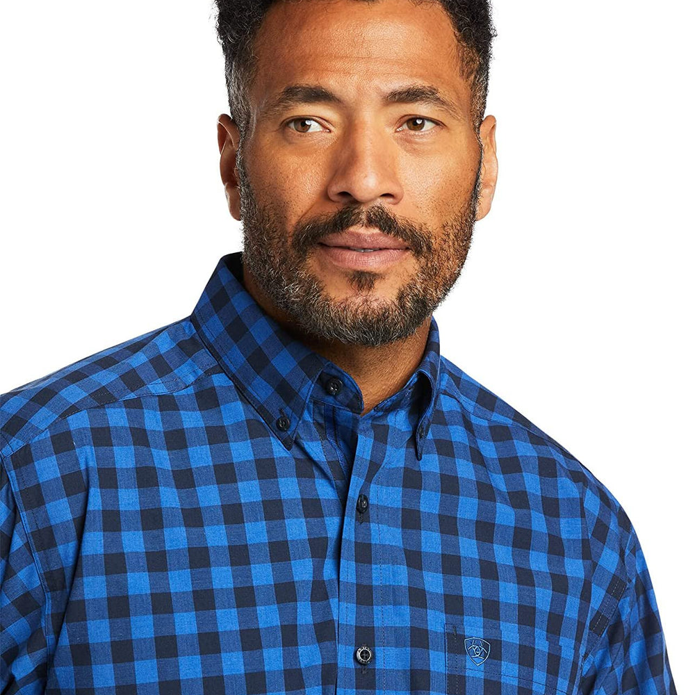 
                  
                    Close-up of Ariat Men's Pro Series Team Classic Fit Shirt in Cerulean Blue
                  
                