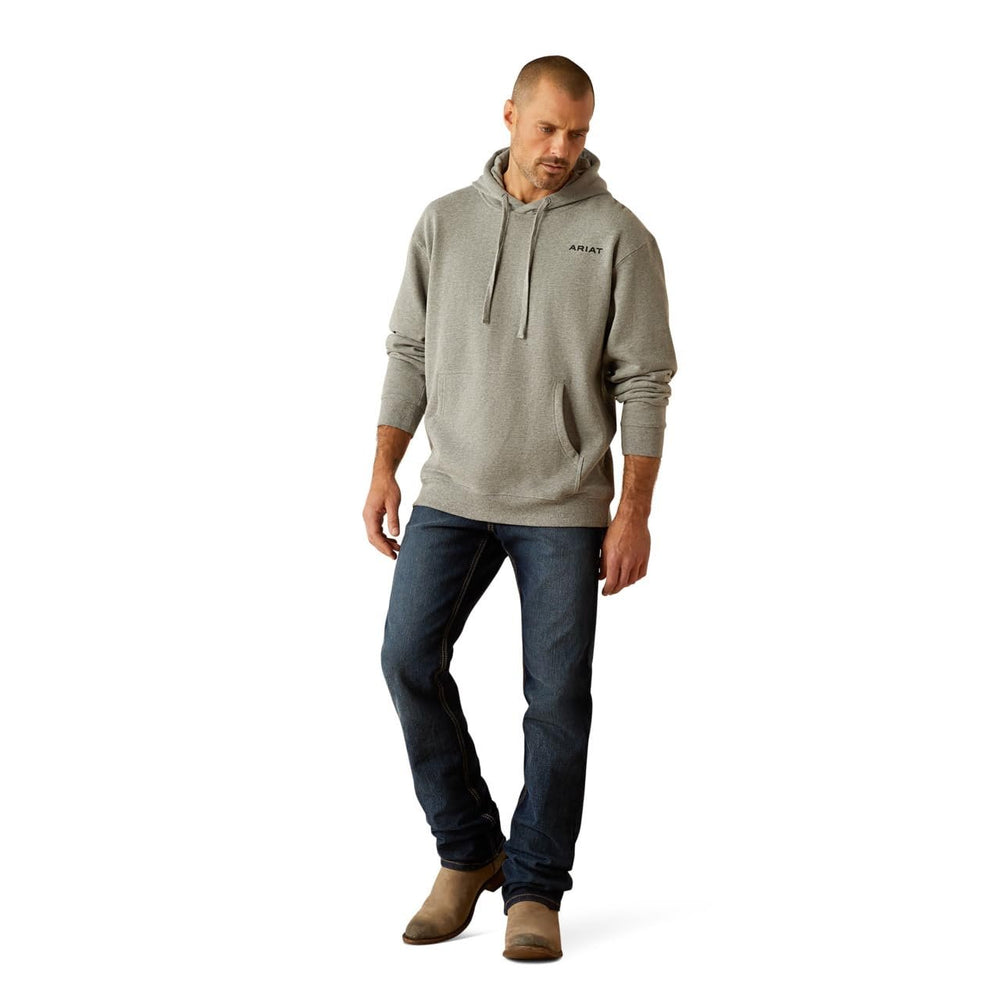 
                  
                    Man Wearing Ariat Men's Bold Hex Hoodie in Gray Heather
                  
                