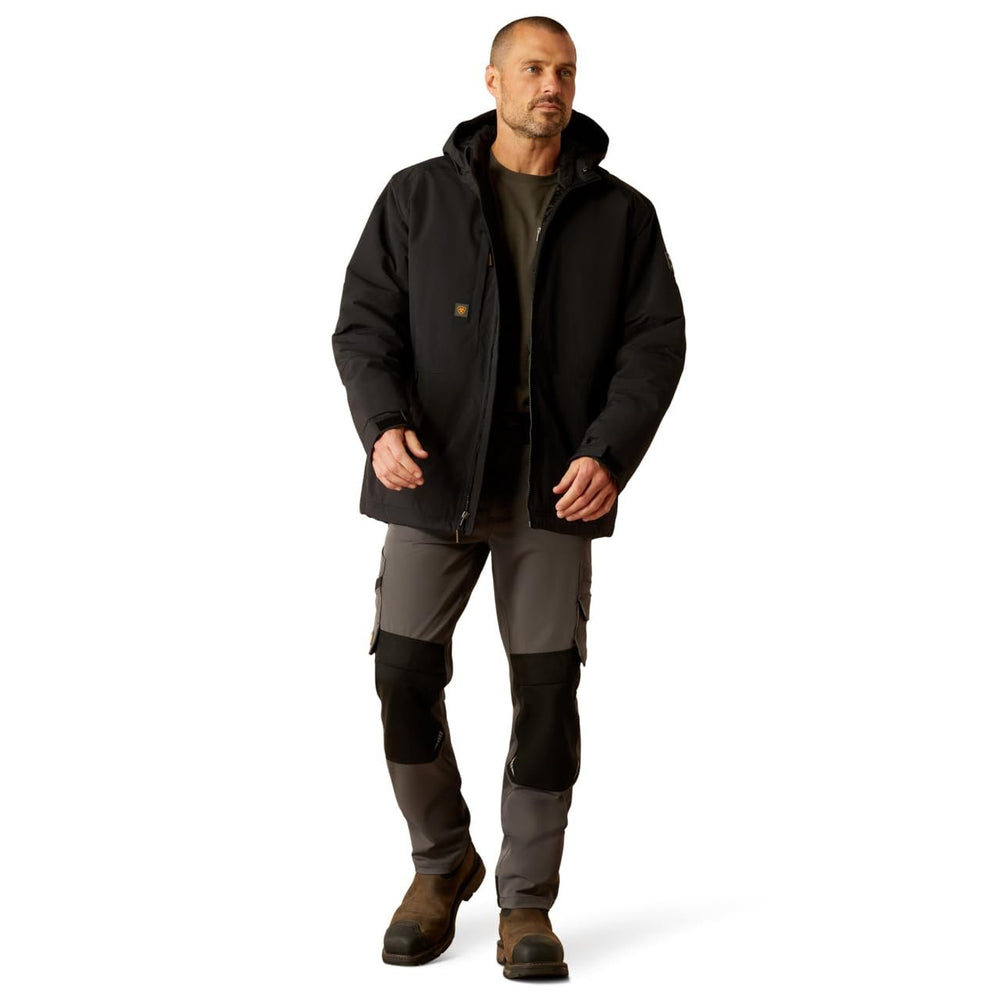 
                  
                    Model Wearing Ariat Men's Rebar Cordura Ripstop Insulated Jacket in Black
                  
                
