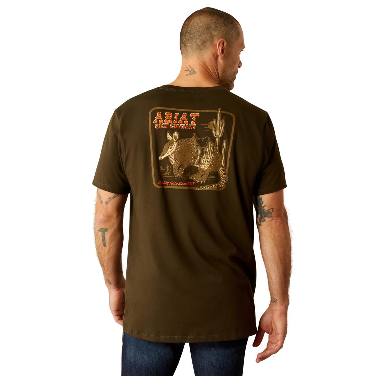 Back of Ariat Men's Armadillo on a Half Shell T-Shirt