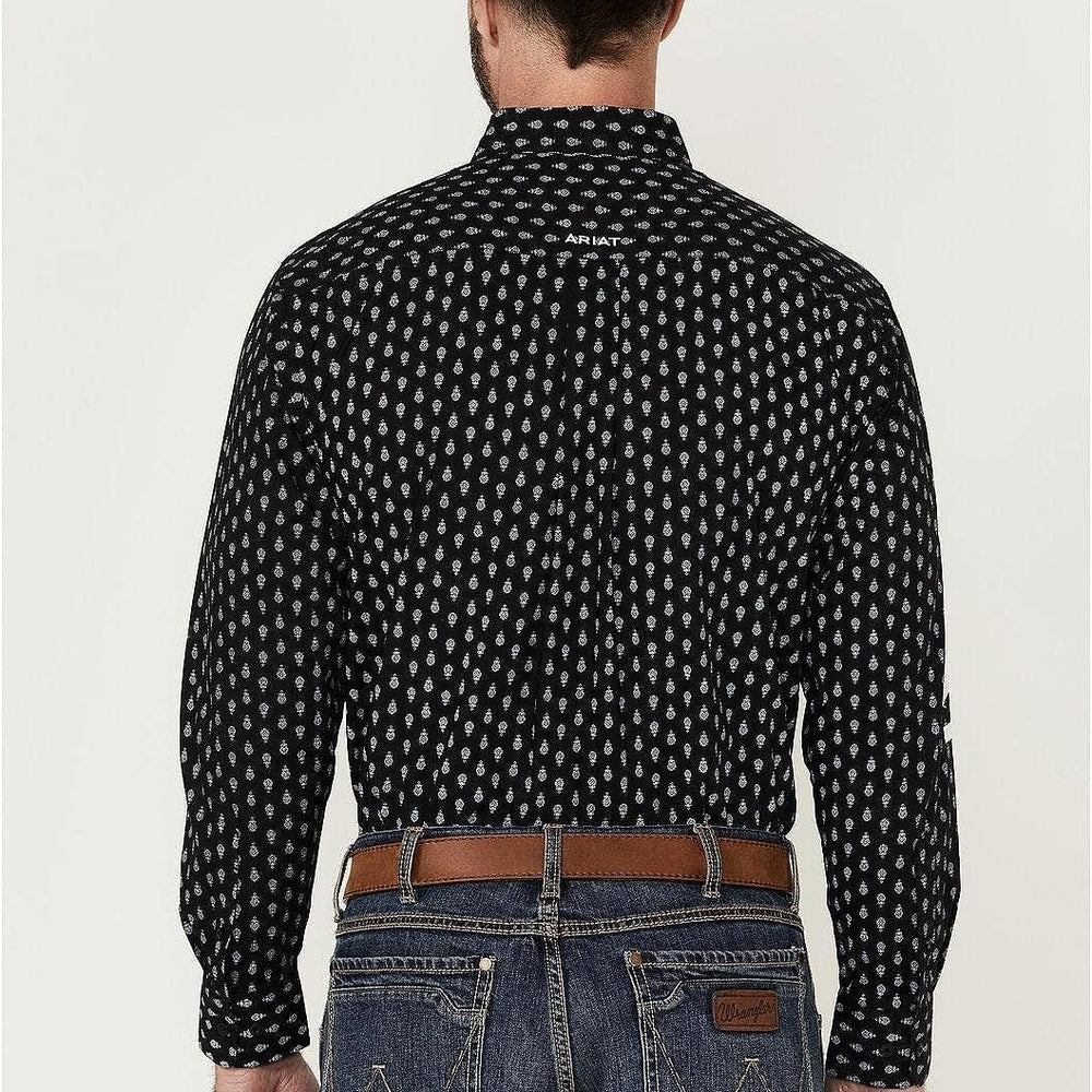 
                  
                    Back of Model Wearing Ariat Men's Team Raine Classic Fit Shirt in Black
                  
                