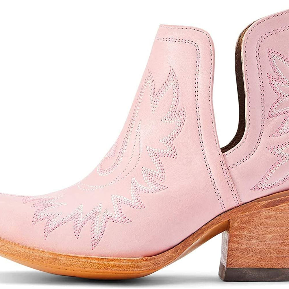 
                  
                    Side Profile of Ariat Women's Dixon Western Bootie in Powder Pink
                  
                