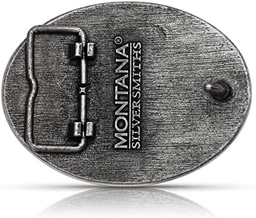 
                  
                    Back of Montana Silversmiths Longhorn Attitude Western Belt Buckle, Oval
                  
                
