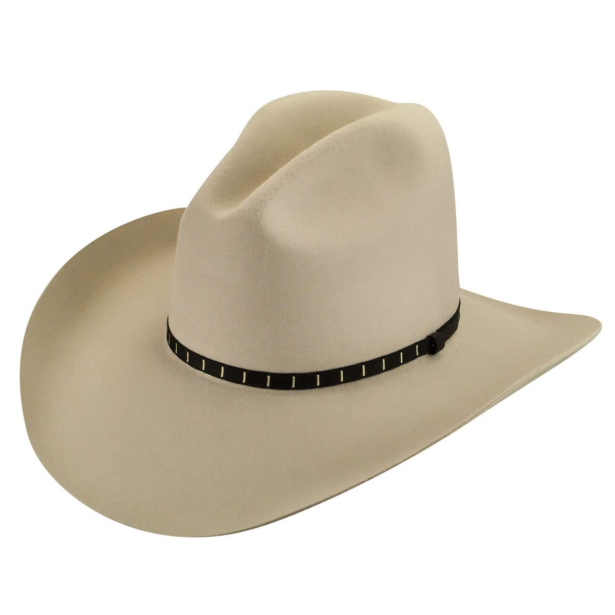 Side-Angled View of Bailey Elbridge 3X Western Hat in Silverbelly