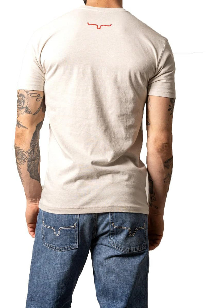 
                  
                    Back of Kimes Ranch Men's Stability T-Shirt in Sand
                  
                