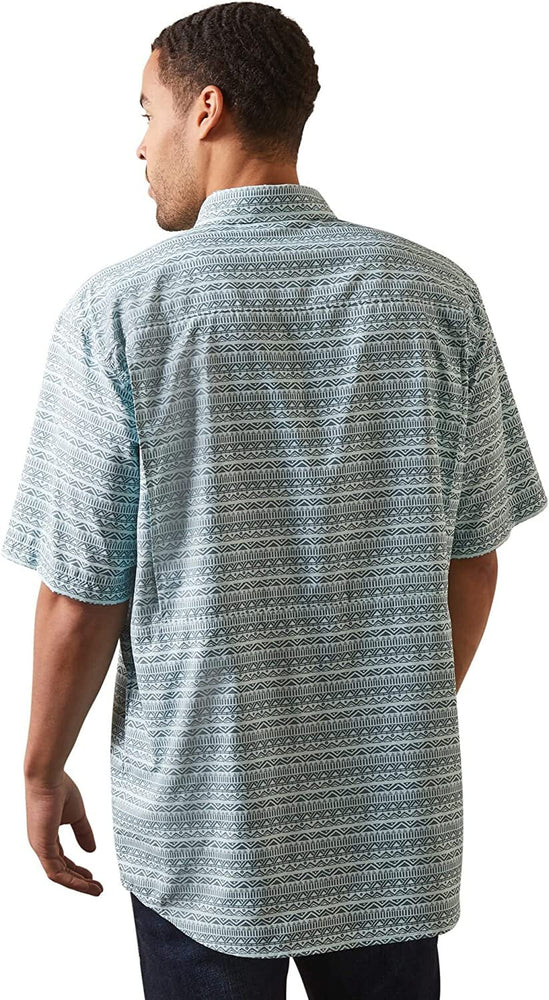 
                  
                    Back of Ariat Men's VentTEK Outbound Classic Fit Shirt in Fair Aqua
                  
                