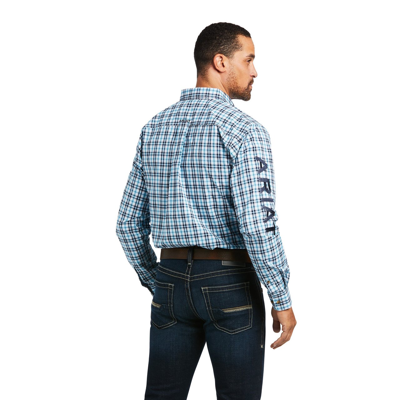 Back of Ariat Men's Pro Series Team Synclair Fitted Shirt