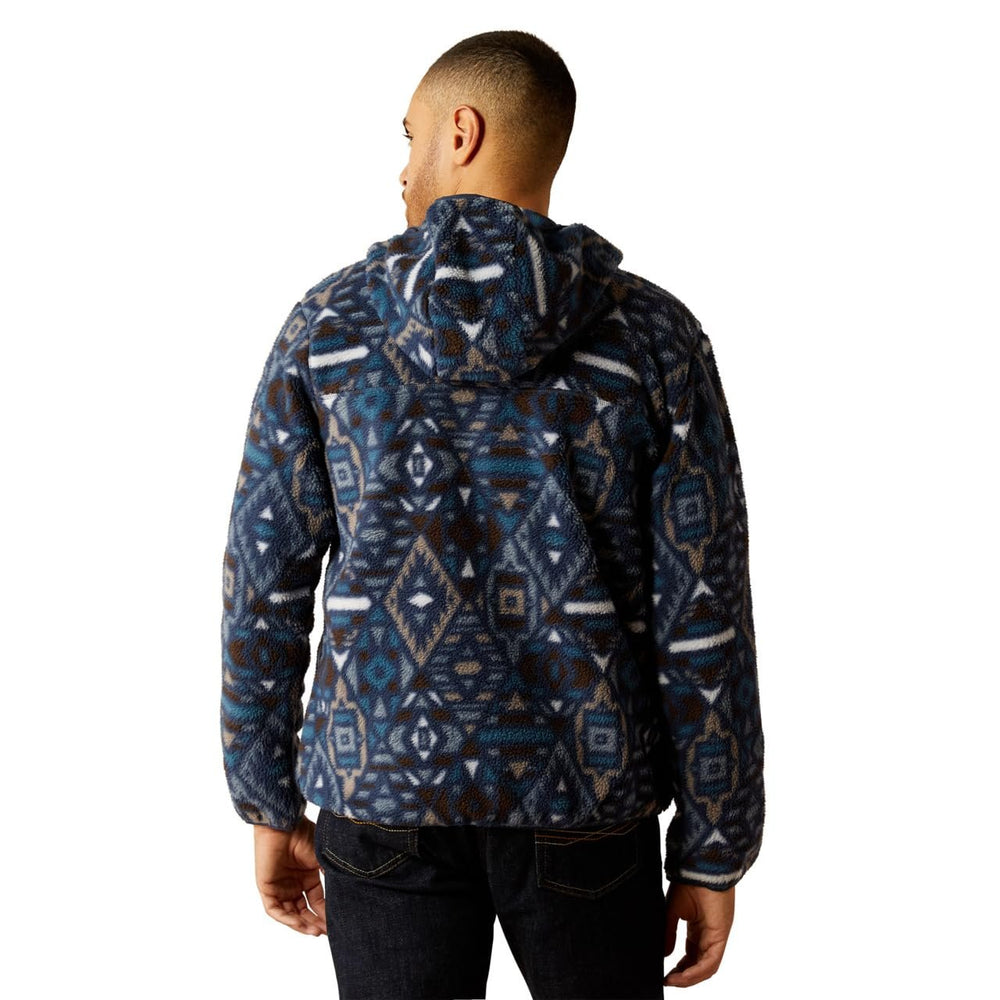 
                  
                    Back of Ariat Men's Polar Bear Fleece Hoodie in Navy Southwest
                  
                